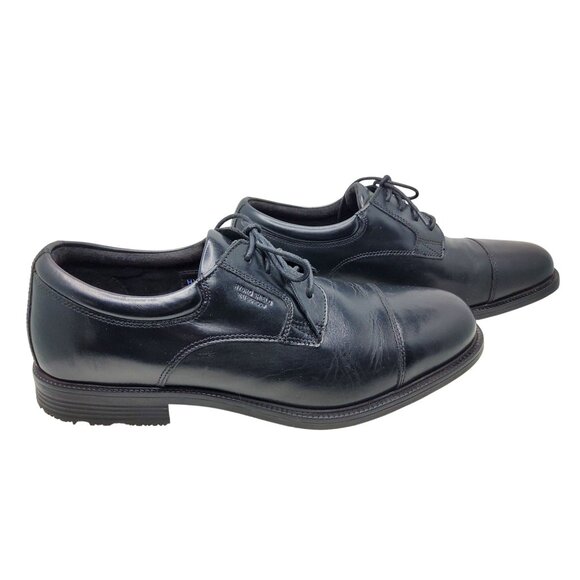 Mens Rockport Walkability Black Waterproof Leather Cap Toe Lace Up Shoes main image 9